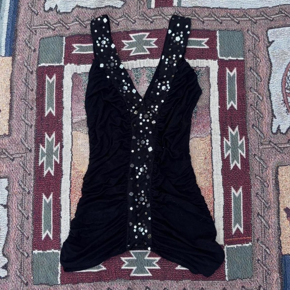 Black Sequin Women's Top